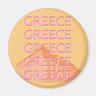 Imán Arte de viajes en Grecia, arte de viajes en verano