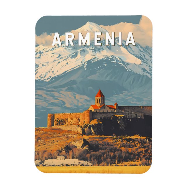 Imán Arte de viajes en Ilustracion de Armenia (Vertical)