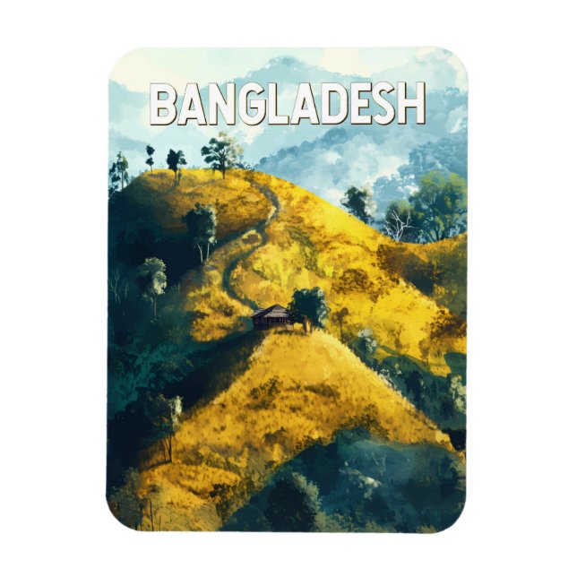 Imán Arte de viajes en Ilustracion de Bangladesh (Vertical)