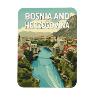 Imán Arte de viajes en Ilustracion de Bosnia y Herzegov