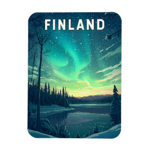 Imán Arte de viajes en Ilustracion de Finlandia