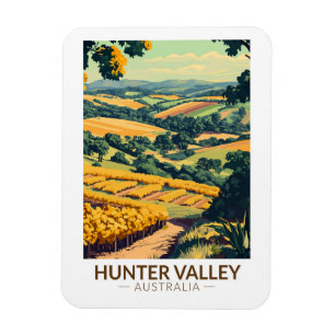 Imán Arte de viajes en Ilustracion de Hunter Valley Aus