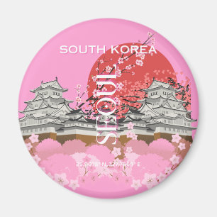 Imán Arte de viajes en Seúl, Corea del Sur