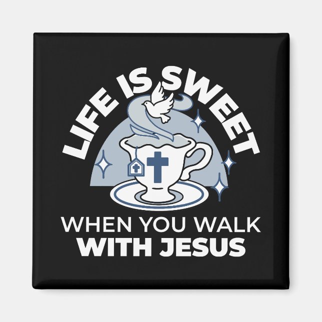 Imán Arte de vida fiel - Equipo con cruz y paloma (Frente)