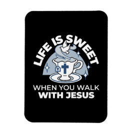 Imán Arte de vida fiel - Equipo con cruz y paloma