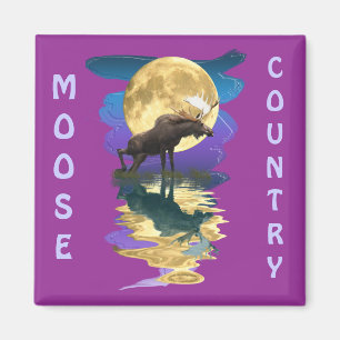 Imán Arte de vida silvestre de Moose canadiense
