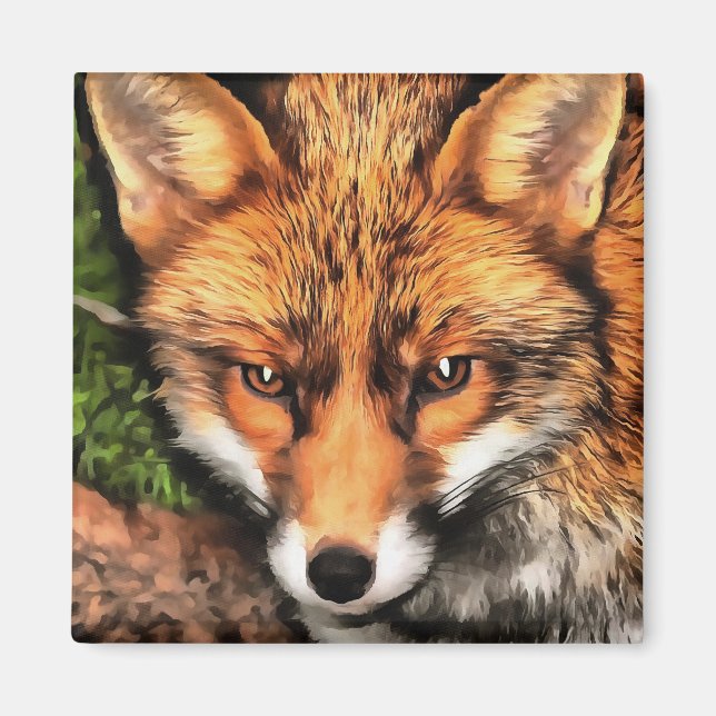 Imán Arte de vida silvestre Red Fox Beautiful (Frente)
