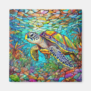 Imán Arte de vidrio manchado tropical