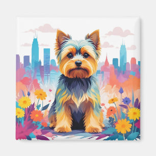 Imán Arte de Yorkshire Terrier Vintage Animal Nature Ci