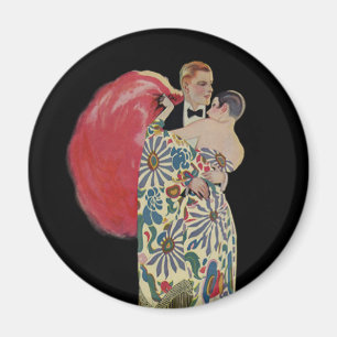 Imán Arte Deco Bailando, Amor y Romance Vintage