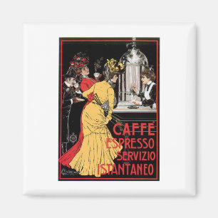 Imán Arte del anuncio de la bebida del café del vintag