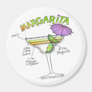 IMÁN ARTE DEL CÓCTEL DE LA RECETA DE MARGARITA