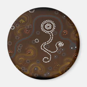 Imán Arte del desierto de estilo aborigen australiano