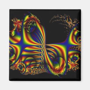 Imán Arte del fractal del arco iris de las cintas el