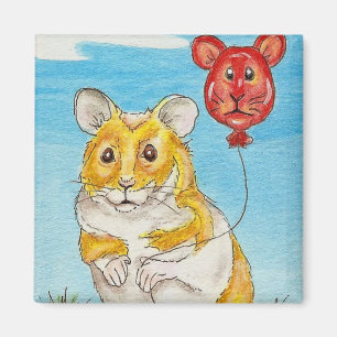 Imán Arte del globo del hámster del oso de panda