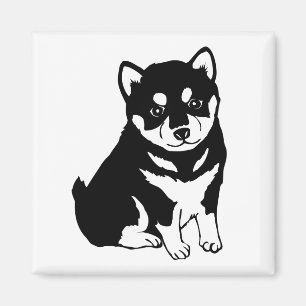 Imán Arte del perrito de Shiba Inu
