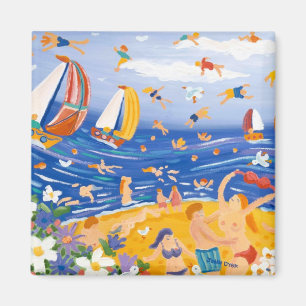 Imán Arte del refrigerador: Invitaciones con playas