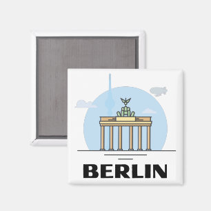 Imán Arte del Skyline de Berlín vintage