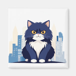 Imán Arte del vector del gato Animal ciudad gráfica urb