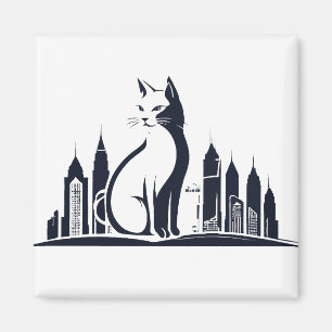 Imán Arte del vector del gato Animal ciudad gráfica urb