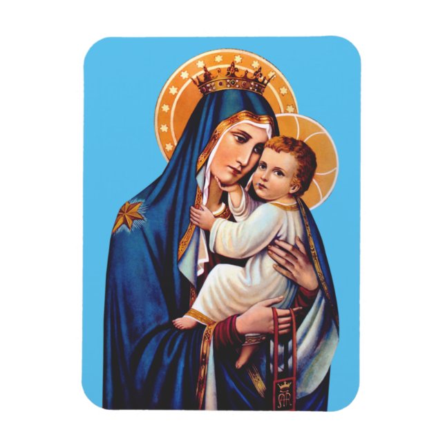 Imán Arte Devocional de Nuestra Señora del Monte Carmel (Vertical)