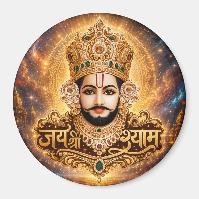 Imán Arte Devocional Jai Shri Khatu Shyam Ji (Frente)