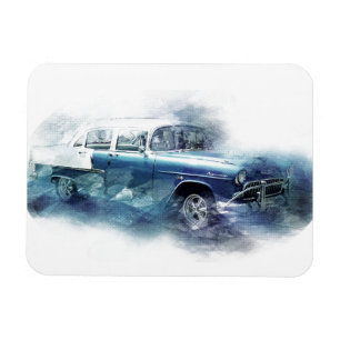 Imán Arte digital de autos chevy de los años 50