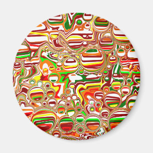Imán Arte digital de burbujas retro