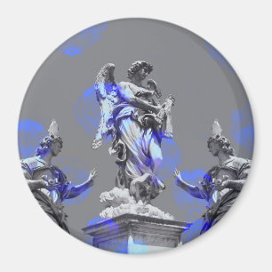 Imán Arte digital de esculturas trazos de pincel de col