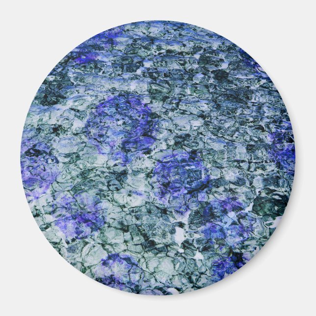 Imán Arte digital de fondo abstracto de acuarela azul (Frente)