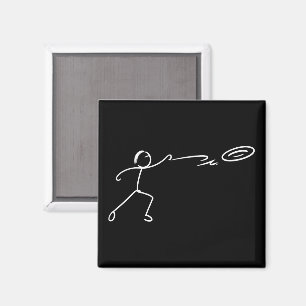 Imán Arte divertido de golf con disco Hombre de palo Am