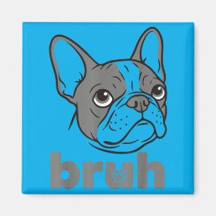 Imán Arte divertido del perro de meme del bulldog franc