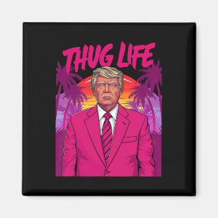 Imán Arte divertido rosa con vibra retro vintage de Don