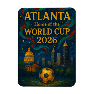Imán Arte Elegante de Fútbol de Atlanta 2026