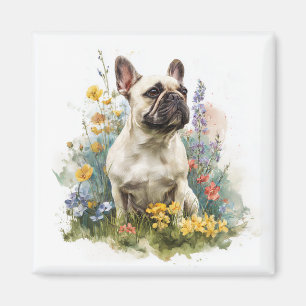 Imán Arte en Acuarela de Bulldog Francés Ciervo