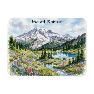 Imán Arte en Acuarela del Parque Nacional Mount Rainier