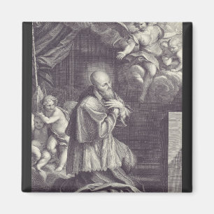 Imán Arte en negro y blanco de San Francisco de Sales