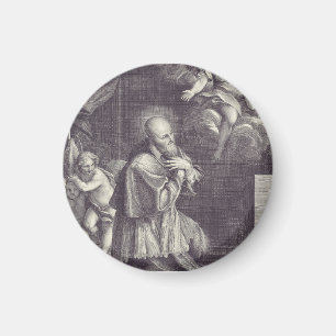 Imán Arte en negro y blanco de San Francisco de Sales