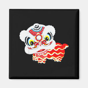 Imán Arte Feliz León Bailarín Tradicional Chino Lindo A