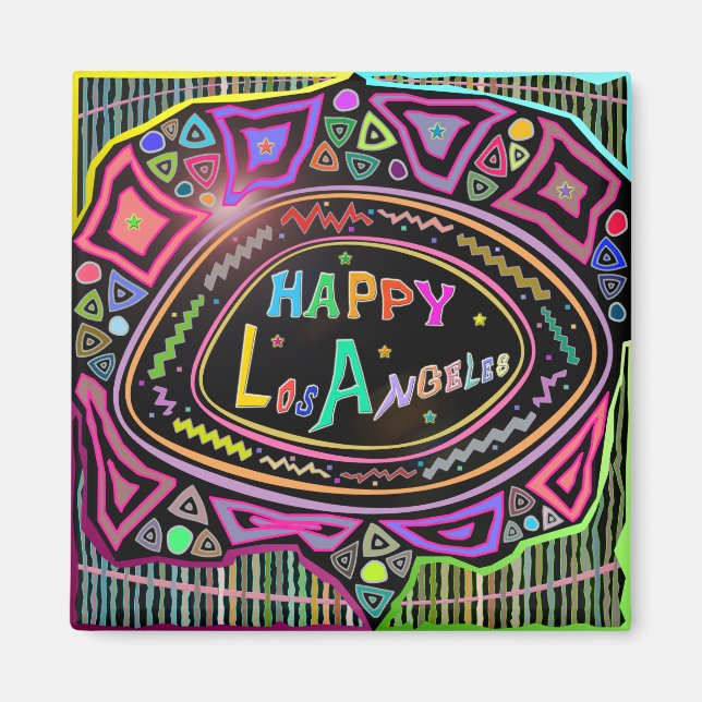 Imán Arte feliz: Magnet "Feliz Los Ángeles" (Frente)