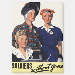 Imán Arte feminista de soldados de la Segunda Guerra Mu
