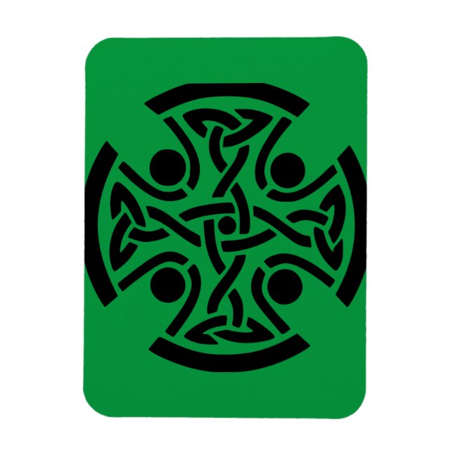 Imán Arte fino de nudo de cruz celta antigua (Vertical)