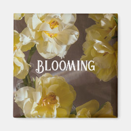 Imán Arte floral de tulipán amarillo elegante