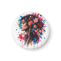 Arte Floral Femenina Acuarela Colorida