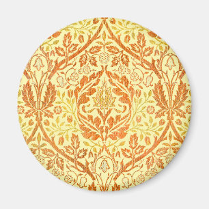 Imán Arte floral naranja de la rama dorada de William M