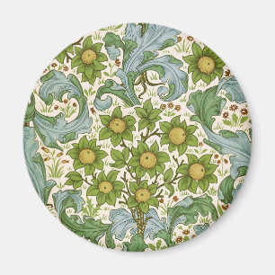Imán Arte floral verde del huerto de William Morris