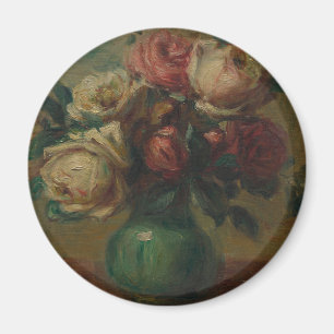 Imán Arte floral vintage de Renoir con rosas Cottagecor