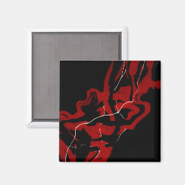 Imán Arte fluido abstracto rojo de sueños y pesadillas