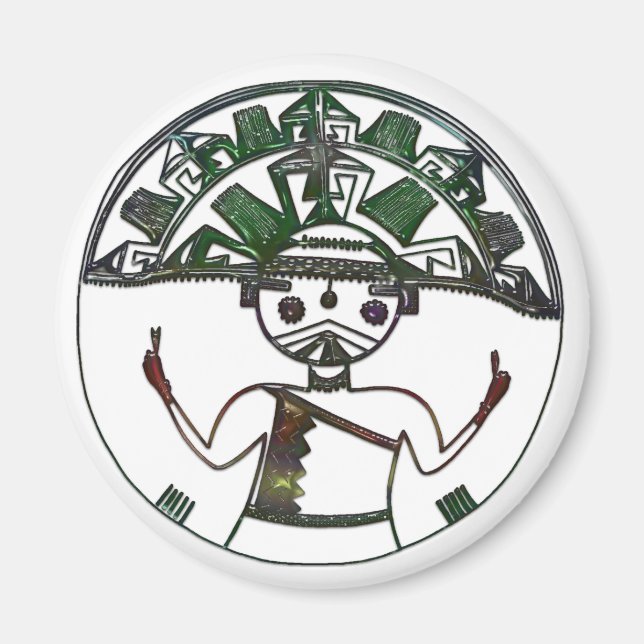 Imán Arte folclórico nativo americano HOPI (Frente)