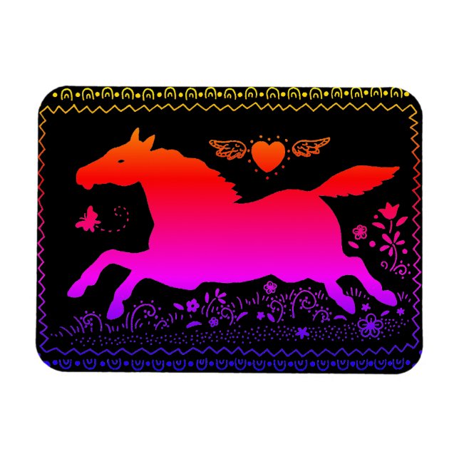 IMÁN ARTE FOLLAR PRIMITIVO HORSE EQUINE SILHOUETTE (Horizontal)